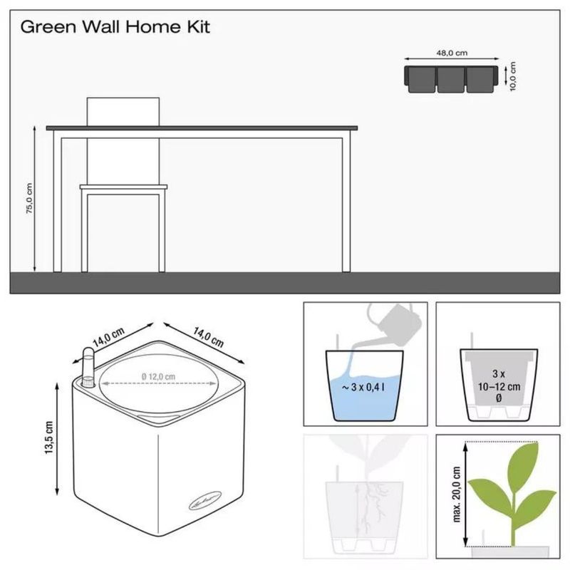 Green Wall Home Kit, Lechuza Blomsterpotter