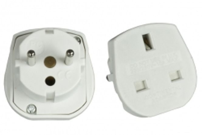 Hovedbilde UK til EU-adapter Hvit