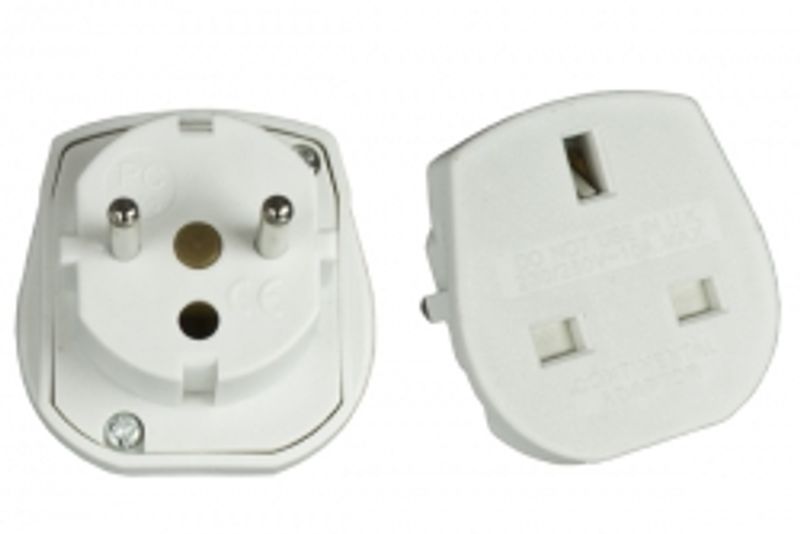 UK til EU-adapter Hvit