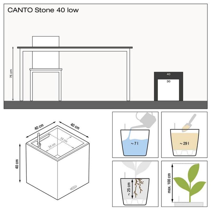 Canto Stone 40 Low, Lechuza Blomsterpotte